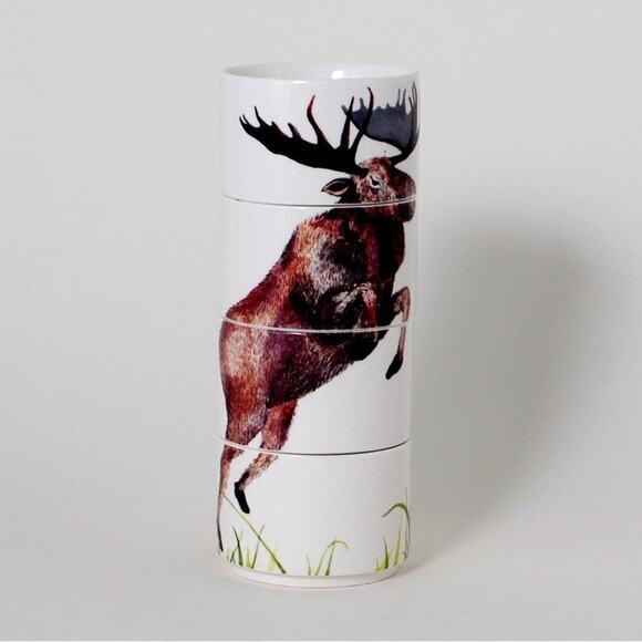 Forest Friends Moose Stacking Cups Carousel by Imm Ange-line Tetault Miji Lee - Picture 1 of 6